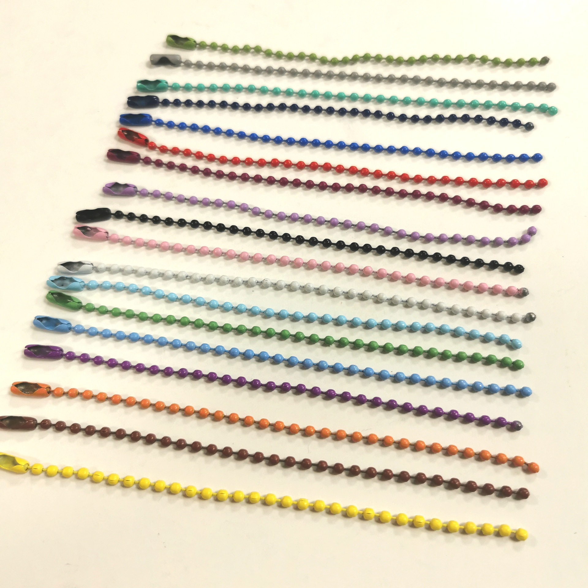 diy material wholesale paint bead chain color hanging chain tag key chain plush pendant connection ball bead chain