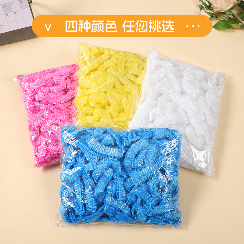 Enlarged and Thickened Shower Cap Disposable Hood Waterproof Transparent Home Hotel Shower Dust Cap Barber Shop Ready Stock