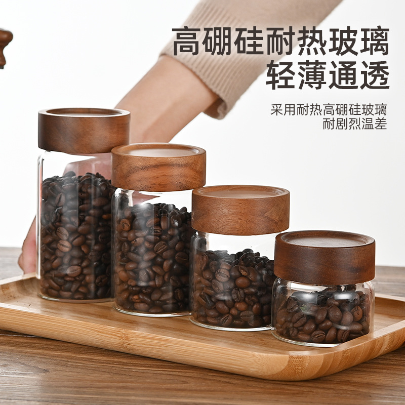 Стеклянная банка для хранения из акации, банка для чая с ароматом, герметичная банка, бутылка из стекла пищевого качества