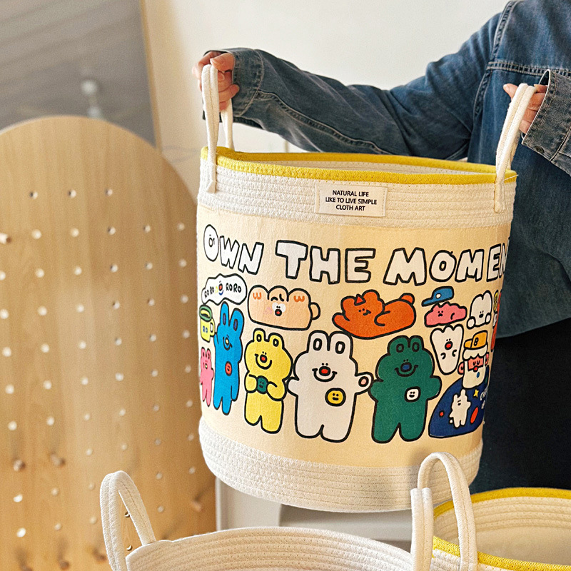 Милое мультяшное ведро для хранения Корзина для хранения игрушек детей Портативная корзина для закусок Ведро для грязного белья