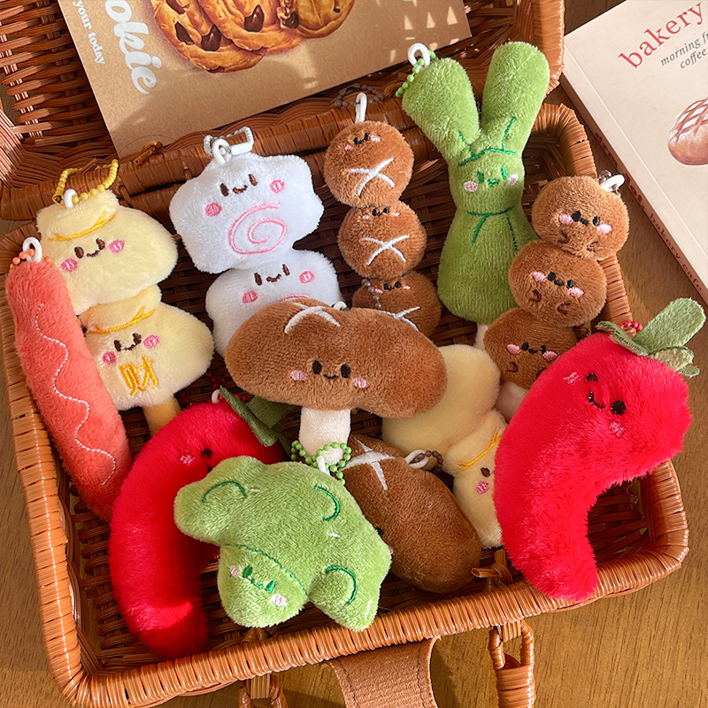 Oden Plush Toy Keychain Pendant Food Toy Decoration Restaurant Small Gift Plush Keychain Backpack Pendant Accessory