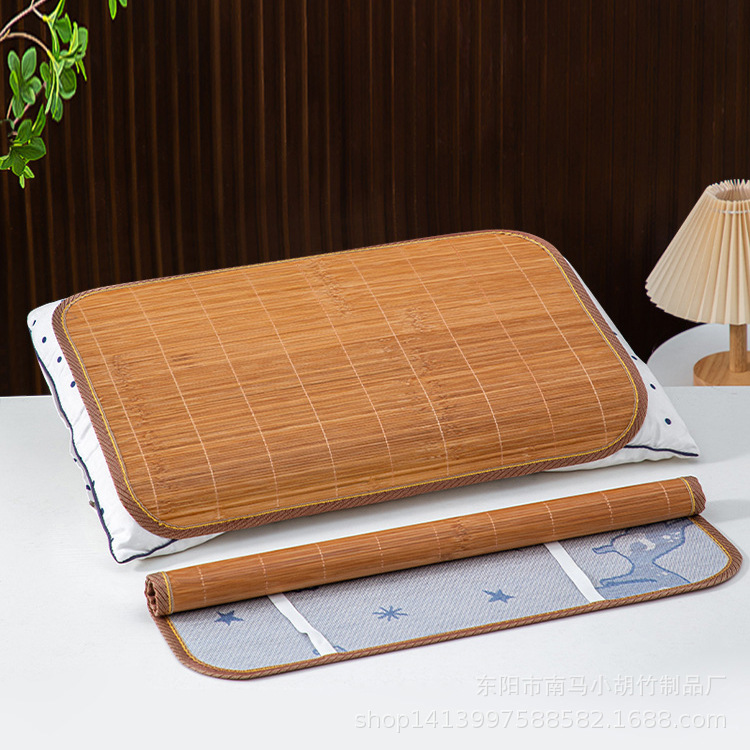 Summer Bamboo Rattan Cool Pillow Mat Pillow Pair Mat Pillowcase Adult Large Ice Silk Pillow Single Bamboo Pillow Pillowcase