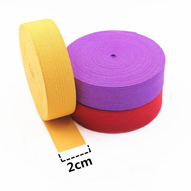 High-Quality Colorfulful Elastic Band 2cm Polyester Flat DIY Clothing Accessories Kidsren's Home Pants Waist Elastic Rope