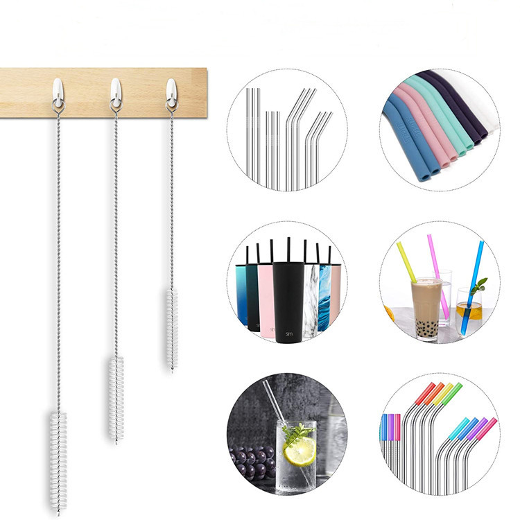 Straw Cleaning Brush Test Tube Brush Bottle Nipple Cup Cleaning Brush Stainless Steel Kitchen Gap Nylon Cleaning Brush