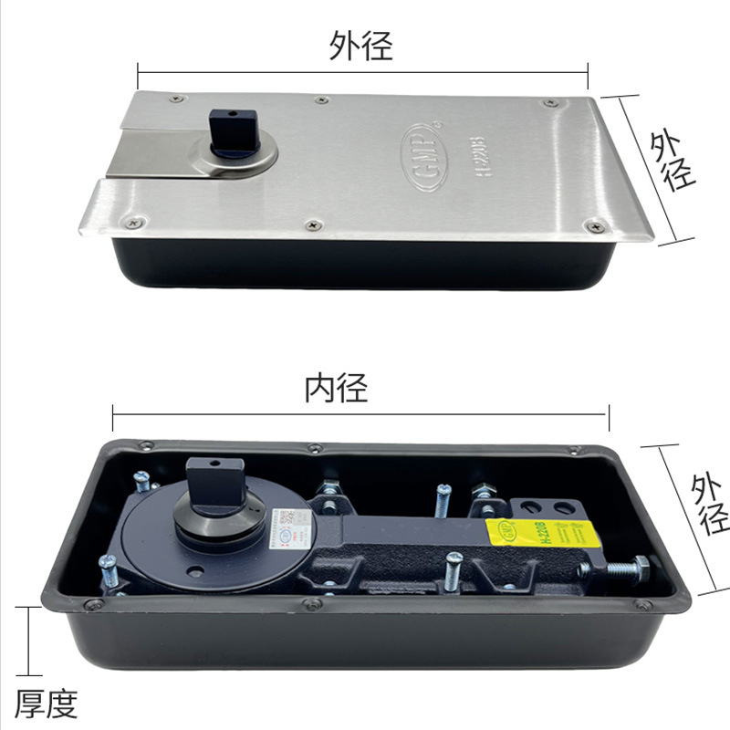 Factory wholesale glass door floor spring wooden door aluminum alloy hydraulic buffer frameless glass door floor spring accessories