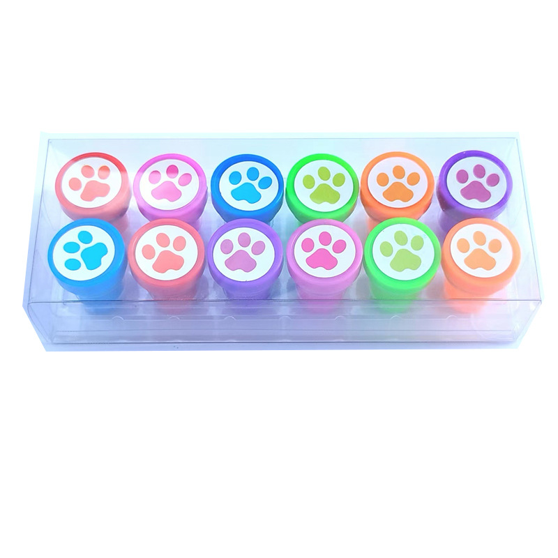 Animal footprints children's plastic toy seal cylindrical teacher reward foreign trade wholesale seal