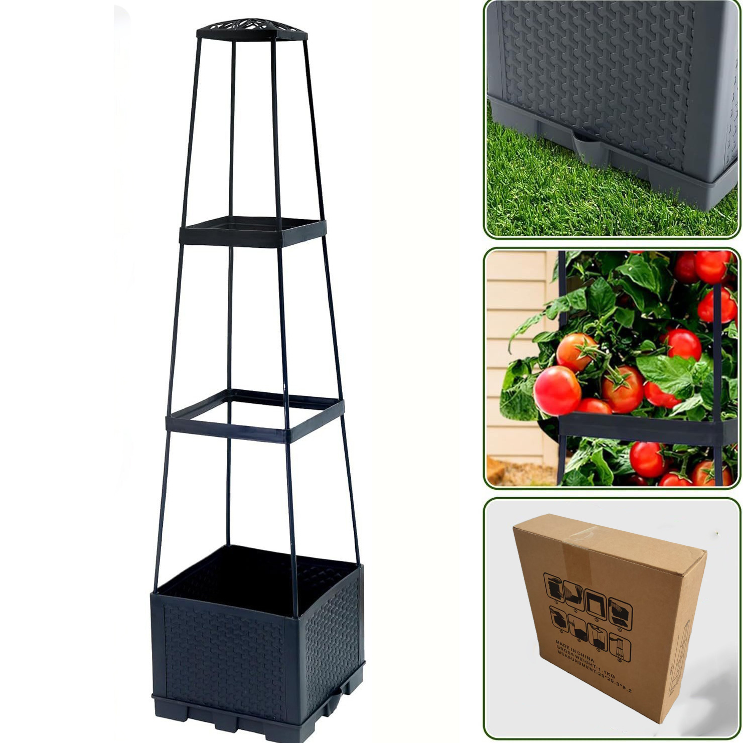 Cross-border hot-selling planting box Amazon gardening balcony vegetable planting box outdoor planting box combination roof vegetable planting basin