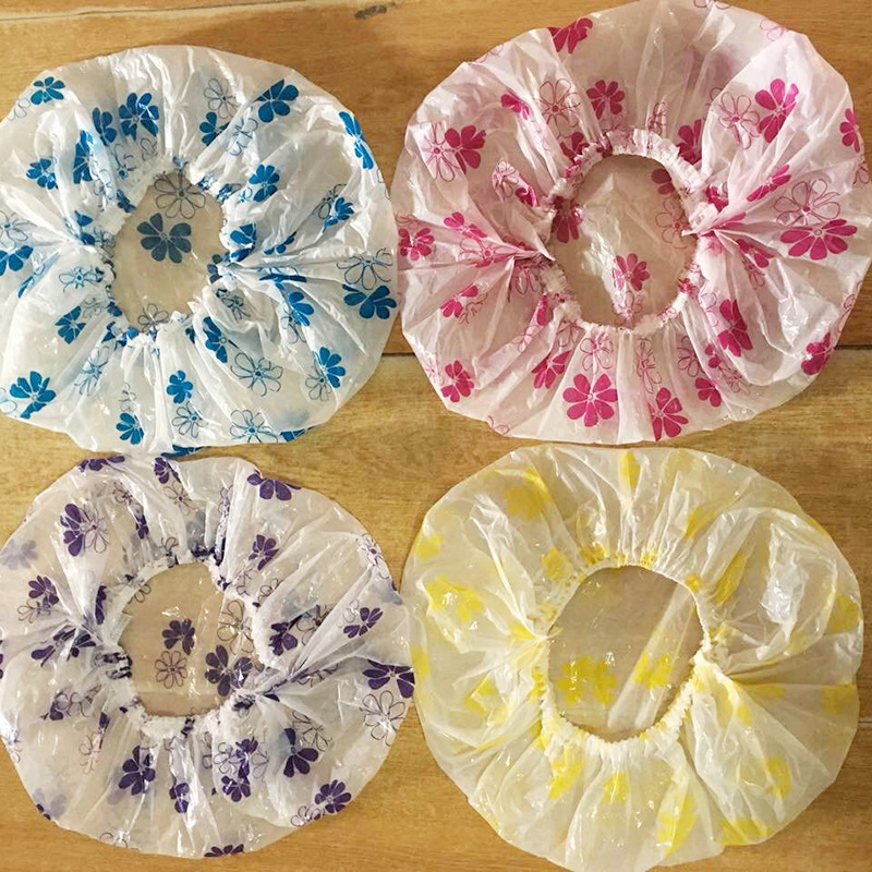 Прямые поставки с завода шапочка для душа одноразовая шапочка с лентой шапочка с принтом цветочная шапочка пластиковая шапочка ПЭ шапочка