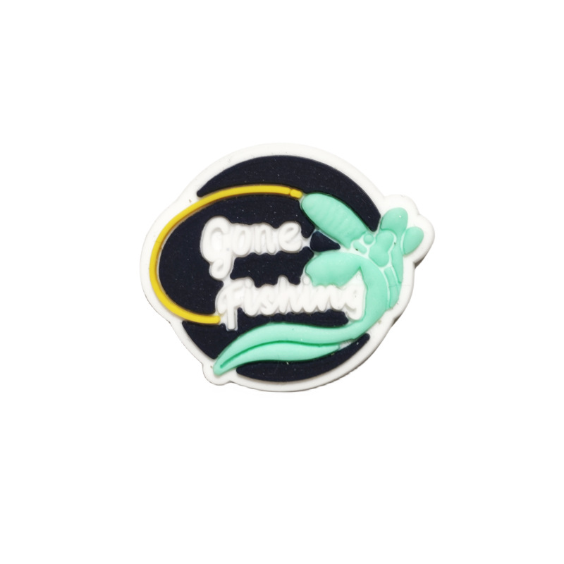 Fishing-Themed Pvc Soft Rubber Clog Shoe Decoration Buckle Cross-Border DIY Cartoon Fish Shoe Charms Shoe Buckle Accessories Trendy Elements