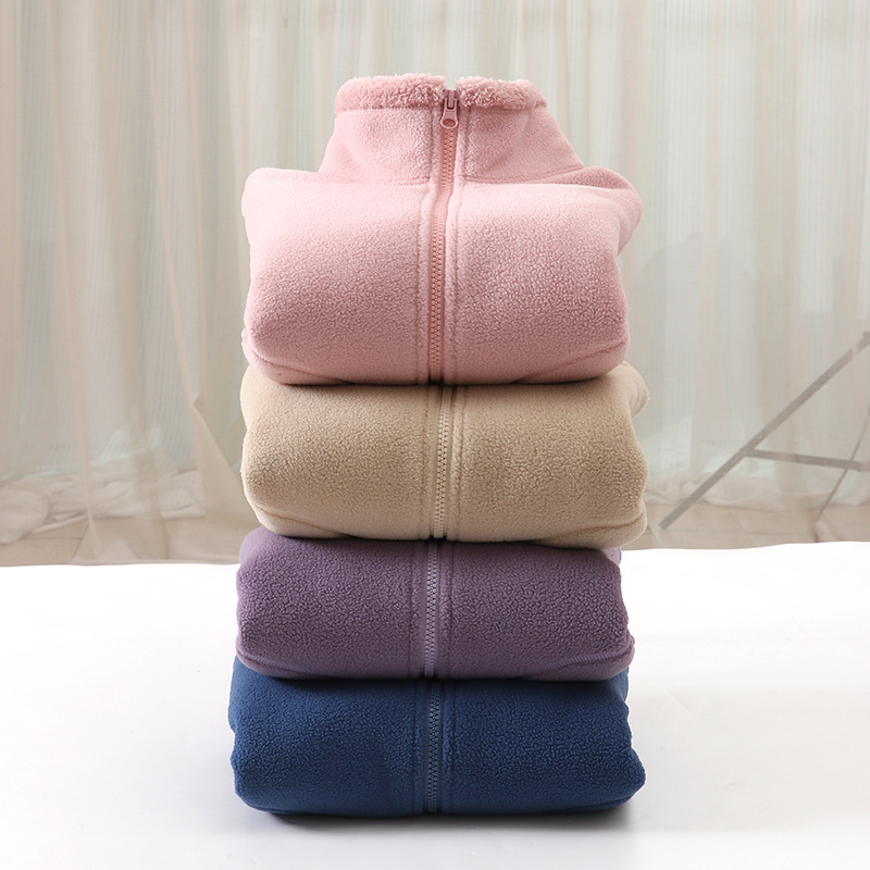 Children's fleece-lined Thickened Coat Parent-Child Style Middle and Big Children Warm Windproof Parent-Child Style Vertical Collar Warm Coat Small Cotton Coat