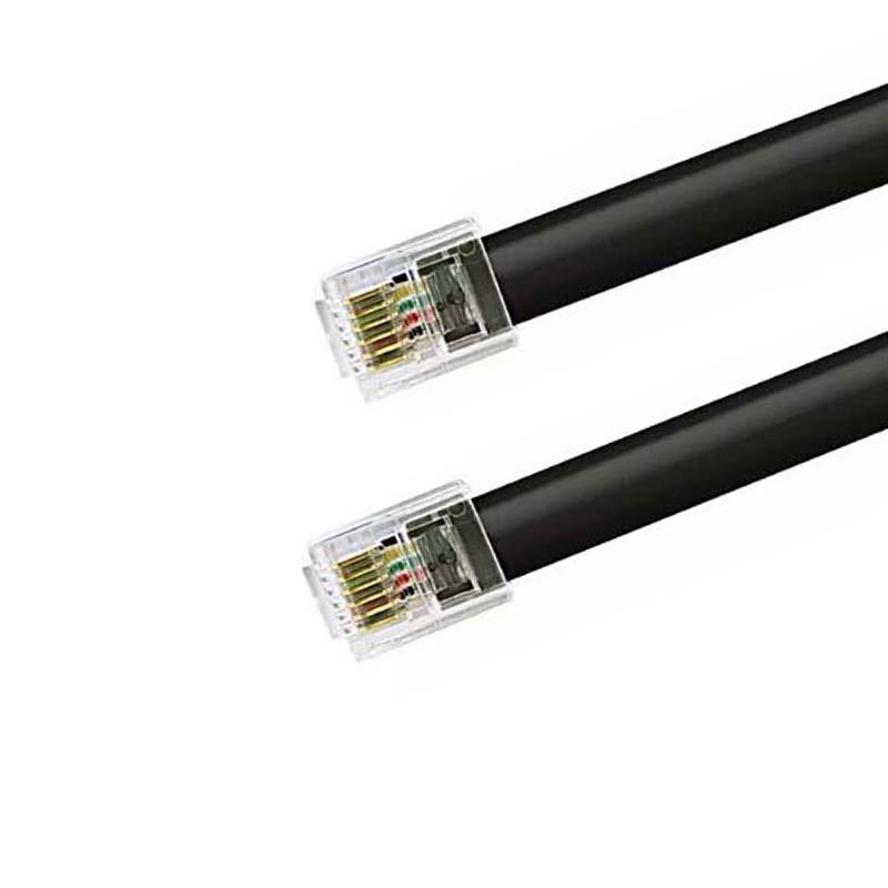 In-Stock 20251 Flat Six-Core Telephone Cable 6P6C Pure Copper Rj11 with Crystal Head Cable 28Awg Network Cable 1m