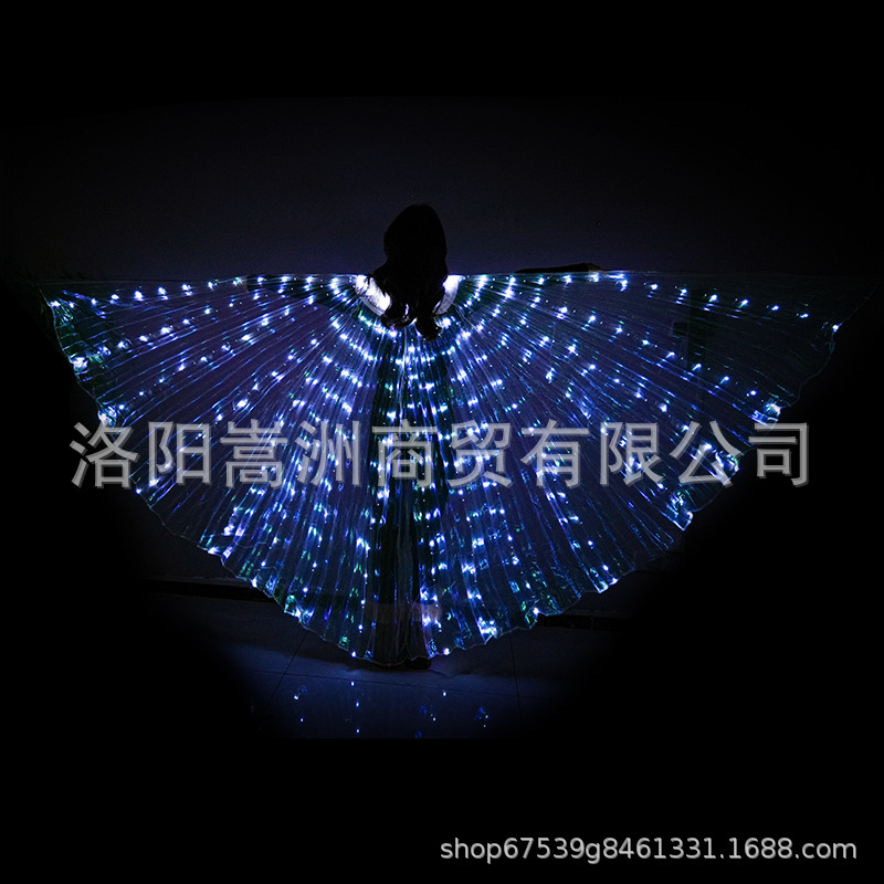 Elite Led Luminous Wings Adult Five-Colorful Belly Dance Cloak 360-Degree Performance Rainbow Luminous Props