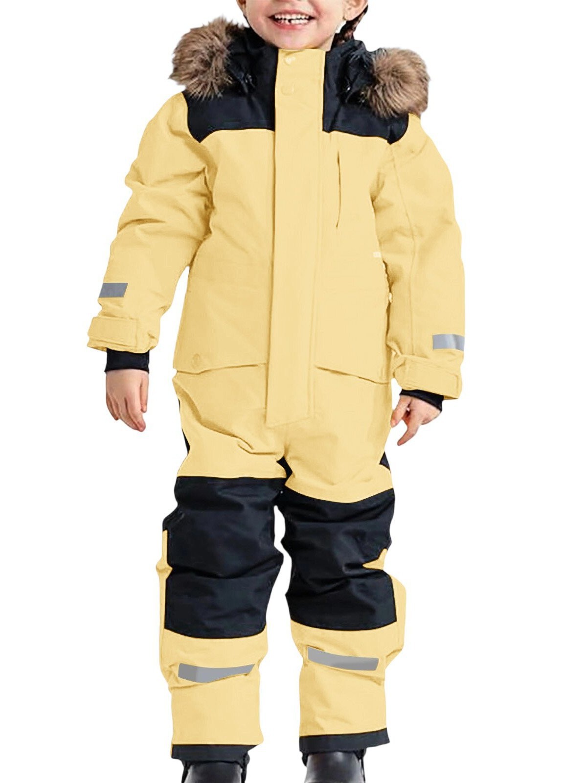 New Winter Outdoor Children's One-Piece Ski Suit, Cold and Windproof, Thickened Warm Luminous Ski Suit for Men and Women