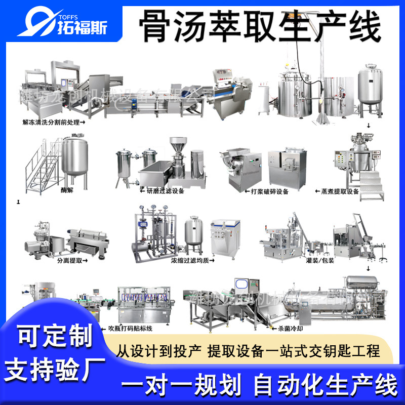 Оборудование для экстракции куриного бульона, концентрированная экстракция, производственная линия для экстракции бульона из костей крупных голубей, производитель Tofos