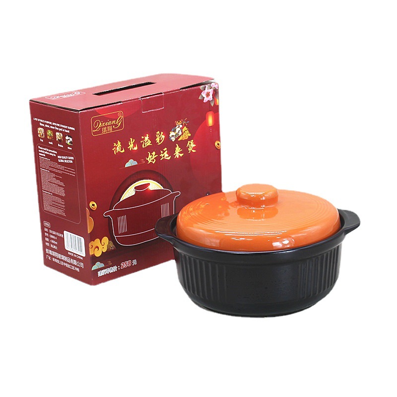 Innovative Household Ceramic Casserole Stew Pot, Gas Soup Pot, High-Temperature Resistant, Large Capacity Lithium Porcelain Stew Pot