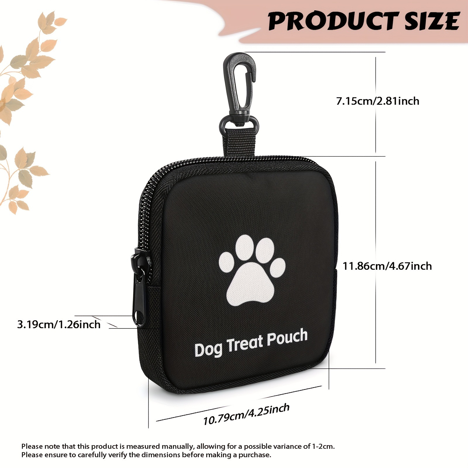 Cross-Border New Product Polyester Dog Training Snack Bag with Zipper Closure - Portable Pet Snack Bag