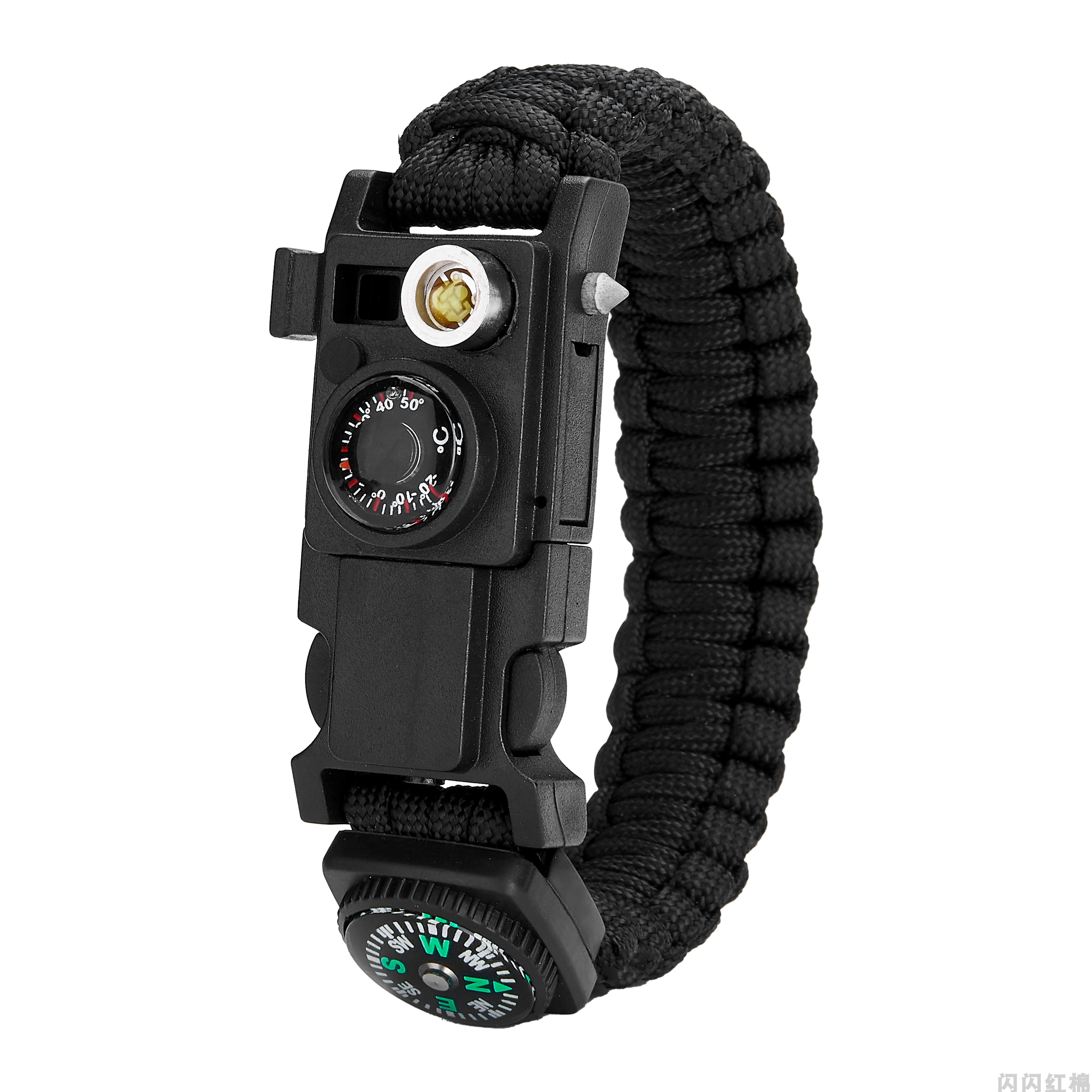 15-в-1 электронные часы, многофункциональный браслет для выживания, парашютный шнур, компас, конус для разбитого окна, кремень