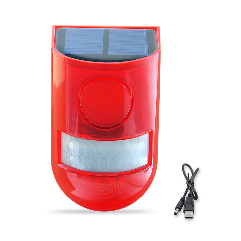Solar Siren Anti-Theft Alarm Light Outdoor Waterproof Human Body Sensor Remote Outdoor Farm Orchard