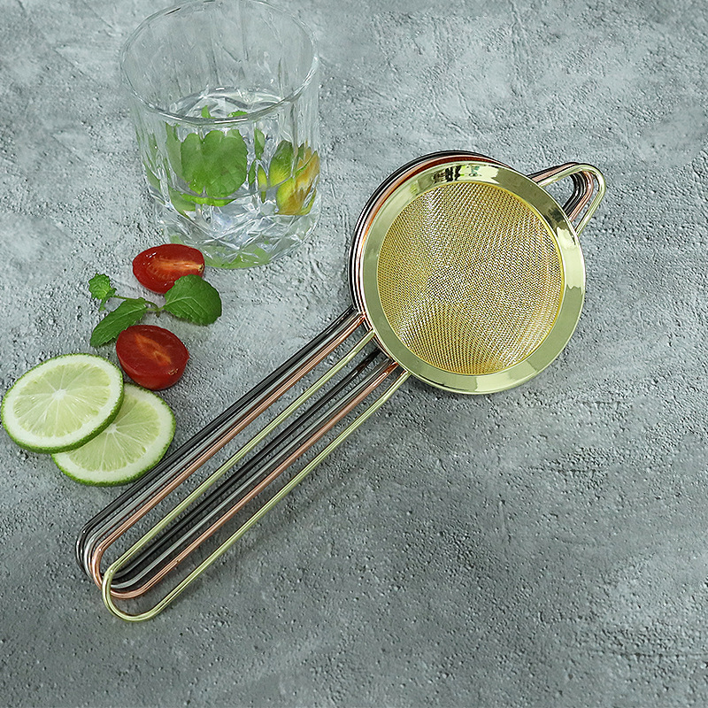 304 Stainless Steel Triangular Cone Leakage Cocktail Filter Cone Ice Filter Bucket Filter Bartender Tool