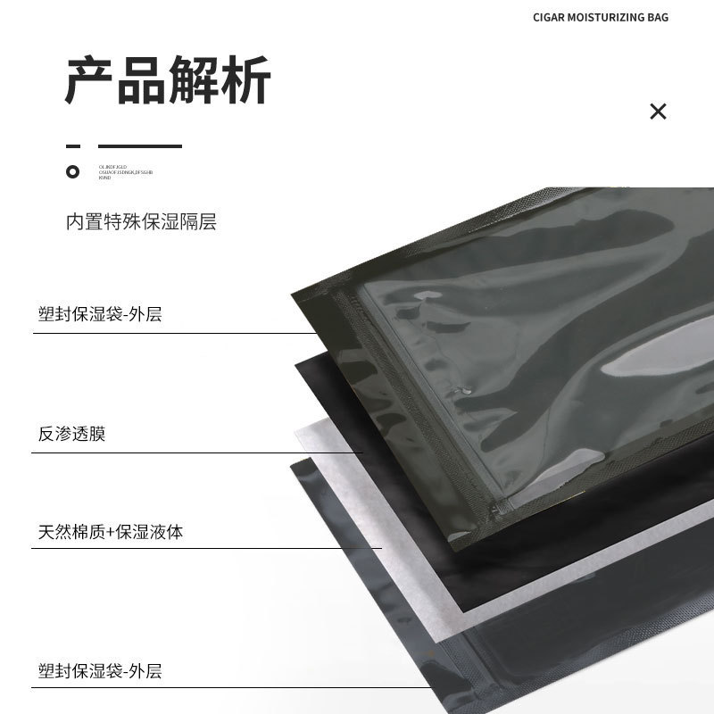 Cigar Moisturizing Bag 5-Pack Capacity Sealed Cigar Moisturizing Bag Outdoor Portable Cigar Accessories Cigar Bag