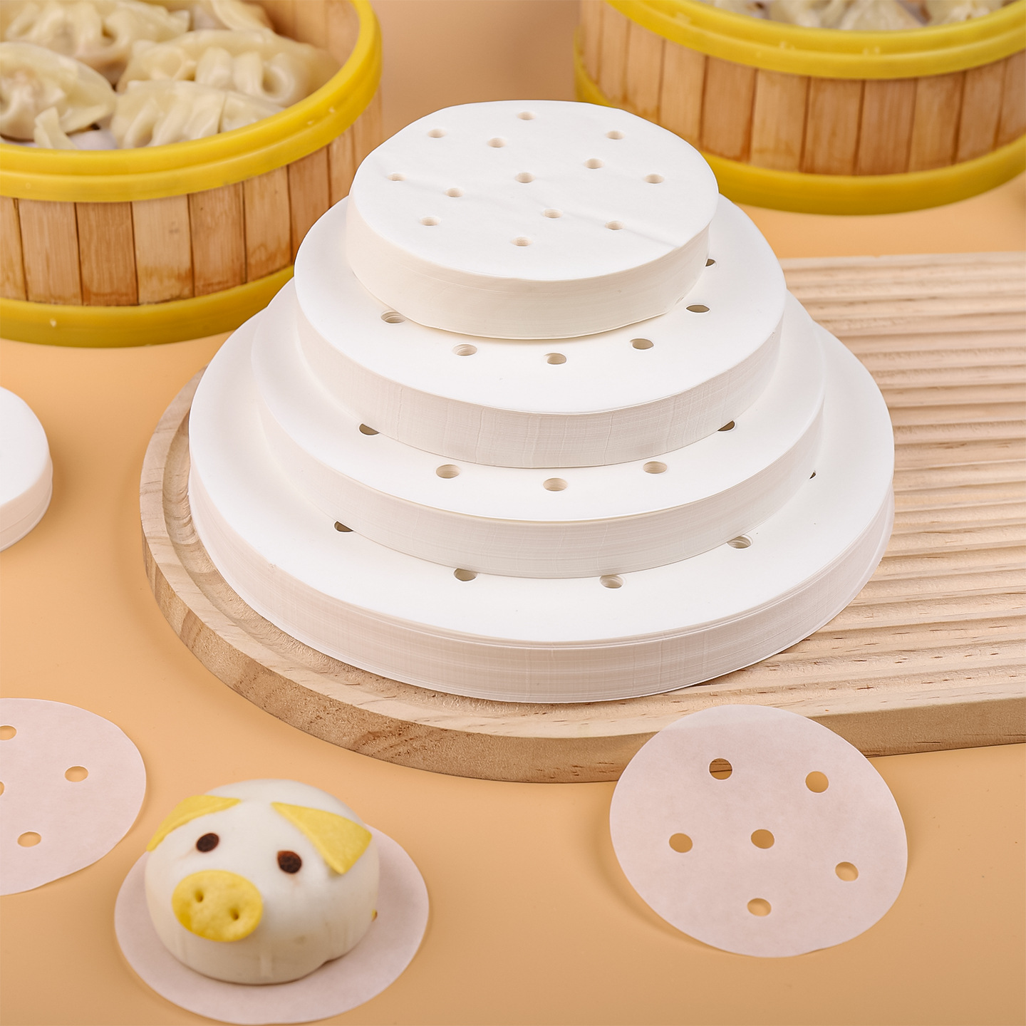 Household Kitchen Food Grade Non-Stick Steamer Paper High Temperature Resistant Oil-Proof Steamer Paper Pad Baking Baking Pan Oil-Absorbing Paper Wholesale