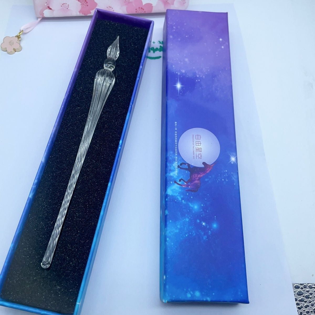 Colored Crystal Glass Pen (Glass Blue Albumen Respectively) Handmade Dip Pen Popular Crystal