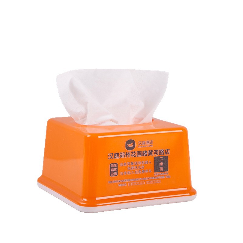 Advertising Plastic Restaurant Tissue Box, Thickened Rectangular Tissue Box for Restaurants, Tissue Box with Logo and Qr Code Printing Available