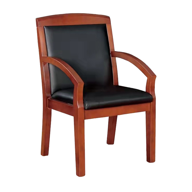 Simple modern office chair without armrest chairman solid wood conference chair backrest chess and card room mahjong training Chair