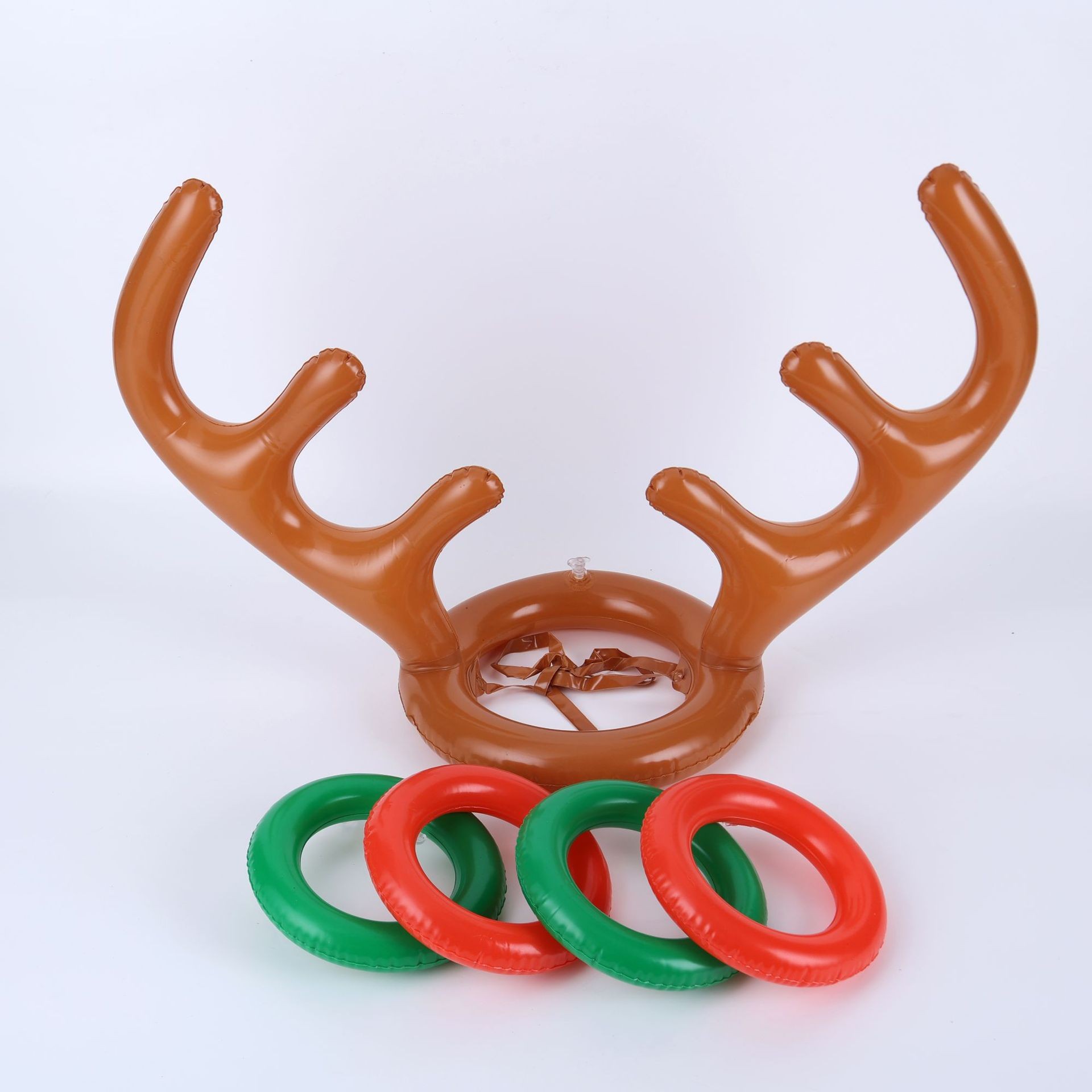 Cross Mirror in stock Christmas Inflatable Antler Throwing Ring Elk Horn Deer Head Ring Head Hoop Throwing Children's Ring Toy