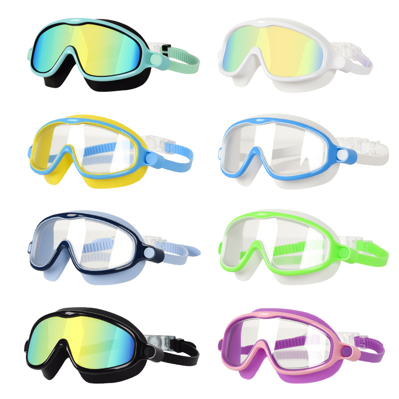 Children's Swimming Goggles Waterproof and Anti-Fog High-Definition Large-Frame Swimming Goggles Boys and Girls Goggles Diving Equipment Wholesale