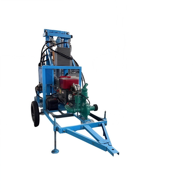 Household Small Diesel Drilling Machine Farmland Irrigation Deep Water Well Drilling Machine Hydraulic Retractable Drilling Machine Drilling Equipment