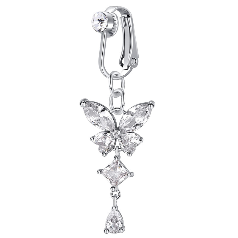 Europe and the United States non-perforated belly button cross-border Amazon belly button ring wholesale shein and temu belly button nail clip-free products