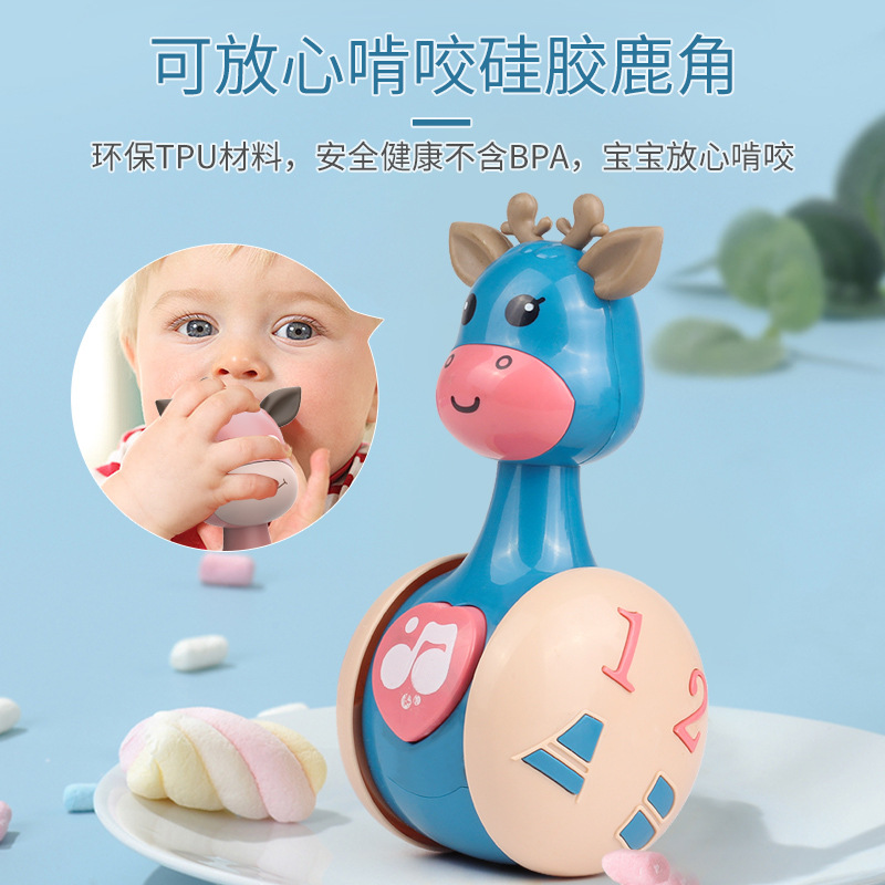 Sliding fawn tumbler baby soothing puzzle early education 0-3 years old baby crawling guide enlightenment children's toys