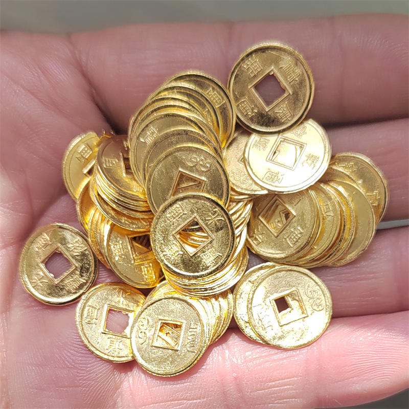 Gold alloy copper money fortune into treasure 1.0cm1.5cm2cm2.4cm mini copper photo frame fortune tree accessories