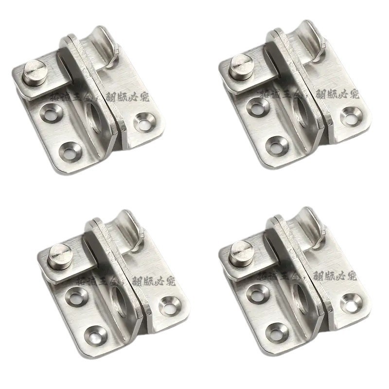 Stainless steel door buckle door bolt latch hasp anti-theft door buckle left and right door buckle security door lock with lock hole lock