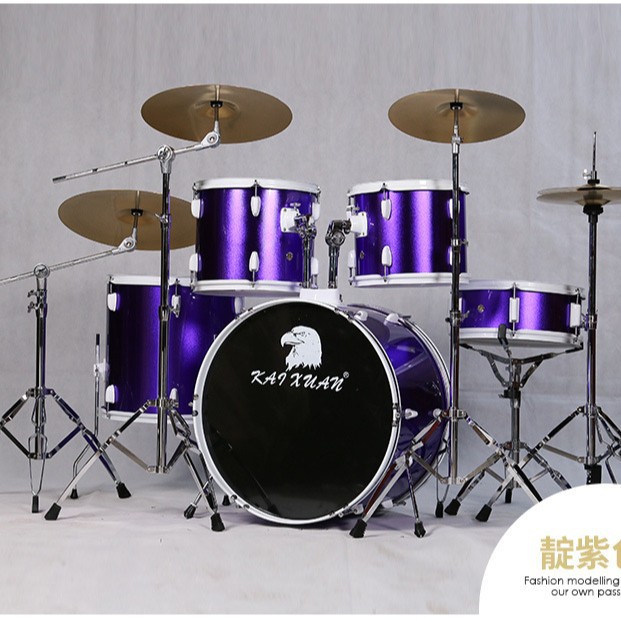 Drum Set for Adults, Professional Grade Examination, Kidsren's Jazz Drum, 5 Drums, 4/3 Cymbals, Beginners' Entry-Level Home Practice