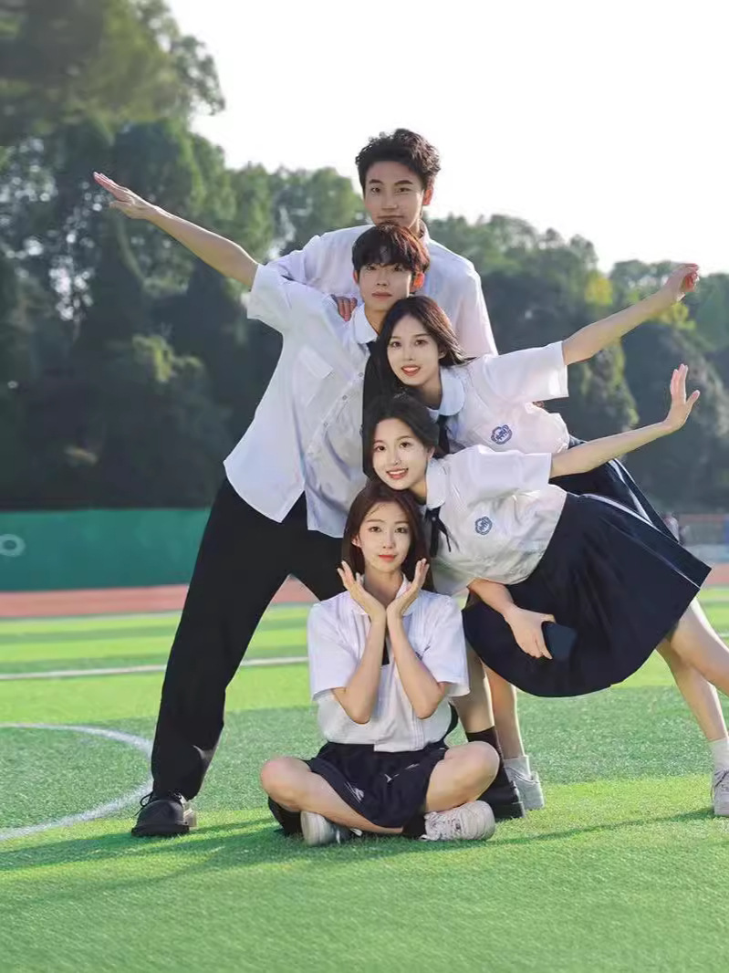 Taiwan school uniform suit attached jk uniform for middle school students white shirt junior and senior high school students college graduation photo summer class uniform