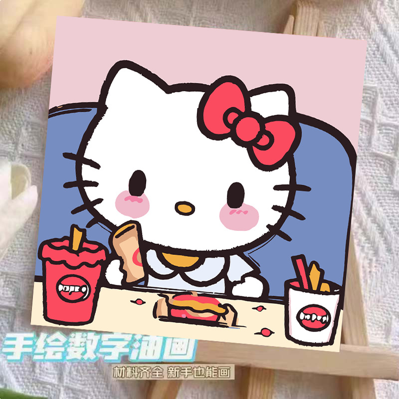 DIY children's digital oil painting hand-painted advanced sense of healing cartoon oil painting stall wholesale 20*20cm small size
