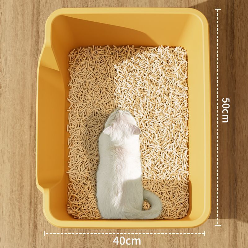 Cat Litter Box Extra Large Open Splash-Proof Cat Toilet Extra Large Cat Litter Box Semi-Enclosed Pet Supplies