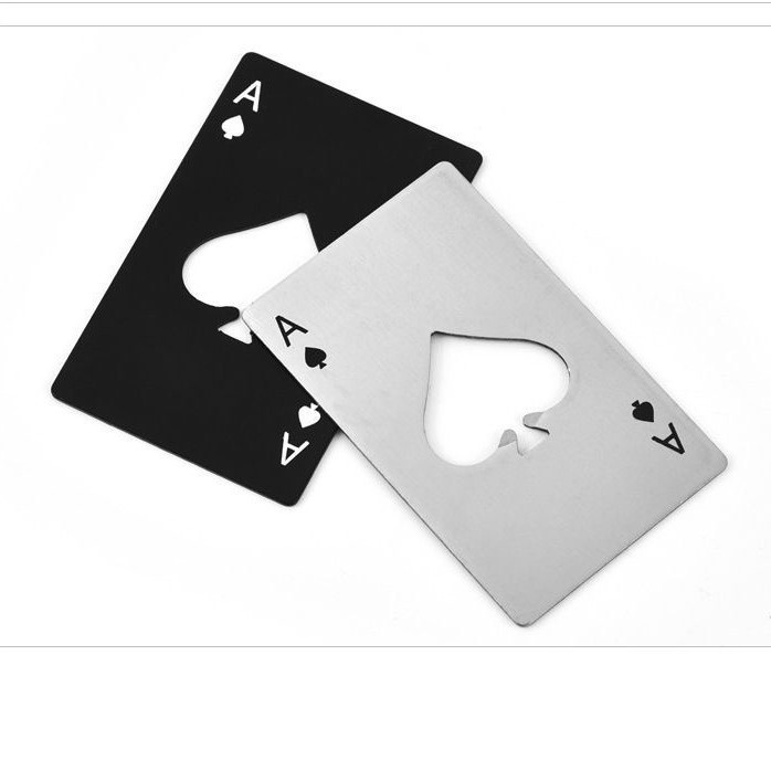 Creative Playing Card Beer Bottle Opener Stainless Steel Bottle Opener Ace of Spades Credit Card Bottle Opener Household Beer Opener