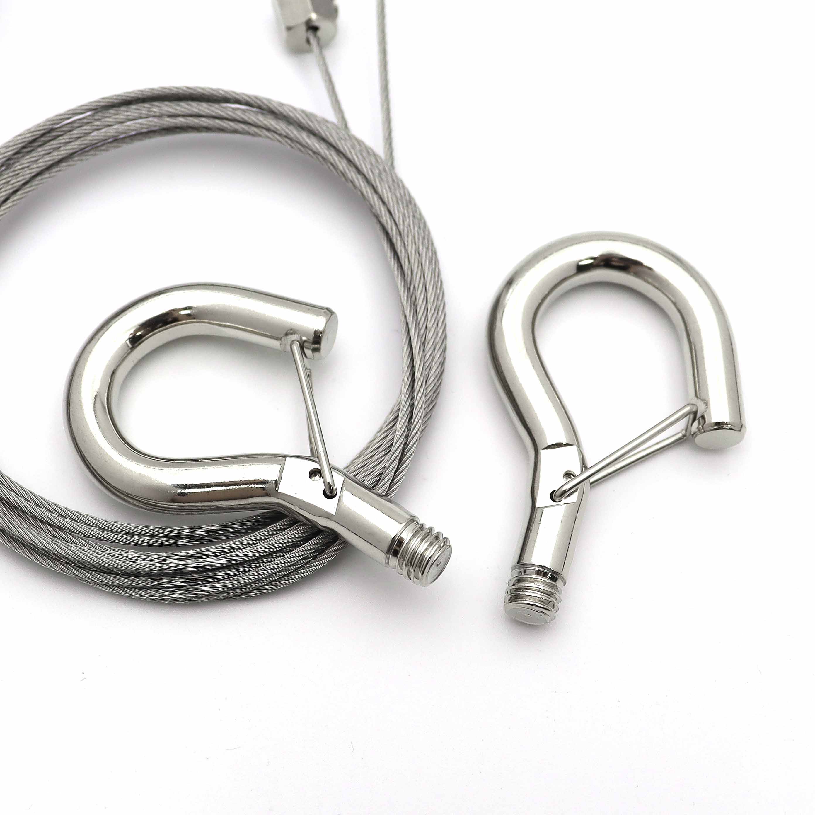 Hanging Hook with Threaded Hook Safety Card Hook Wire Rope Cable Hook Lighting Connection Hook Small Spring Hook