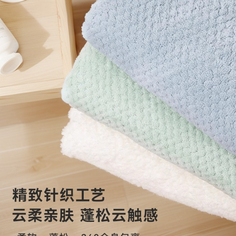 Bath Towel for Women and Men, Household Water-Absorbent, Quick-Drying, Thickeneded Than Pure Cotton, Adult Couple Bathing Coral Velvet Wrap Towel