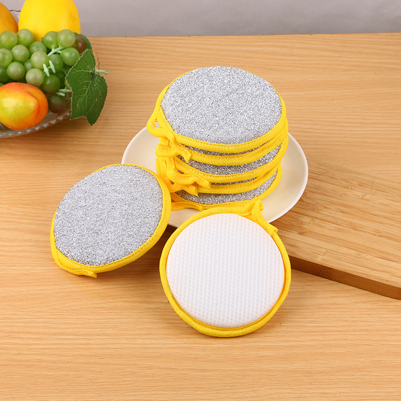 Yuanbao Towel Double-Sided Sponge Wipe Round Kitchen Pot Dish Towel Household Dishcloth Double-Sided Dish Towel Sponge Wipe