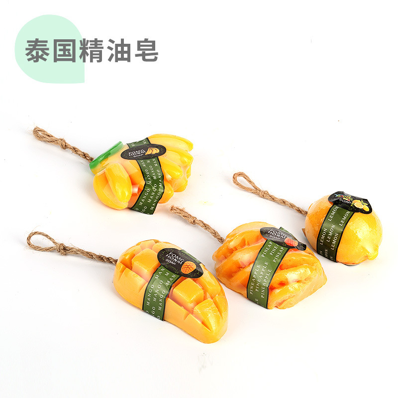 Thai Fruit Essential Oil Soap Same Style Gift Soap Mango Handmade Soap Manufacturer Children's Bath Soap in Stock