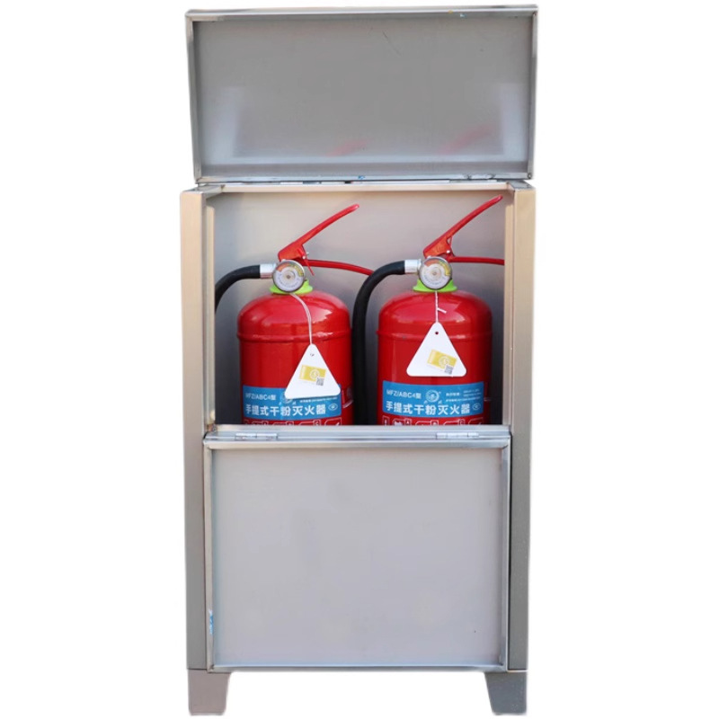 Fire extinguisher box 2 4kg5/8kg outdoor stainless steel fire dry powder fire extinguisher empty box 4 thickened