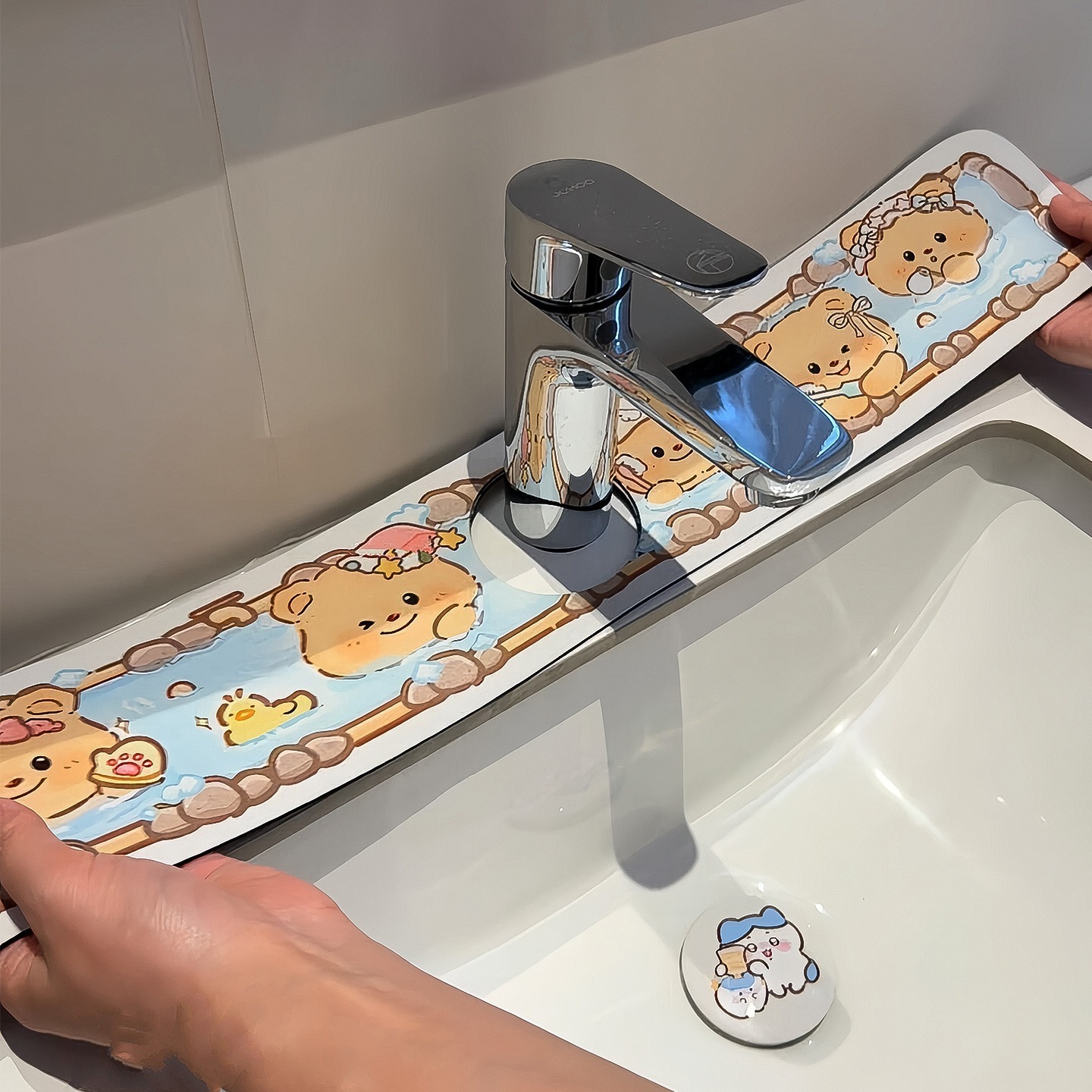 Cartoon Cute New Faucet Drain Mat Home Restaurant Water-Absorbent Non-Slip Table Mat Living Room Heat-Proof Coffee Table Mat