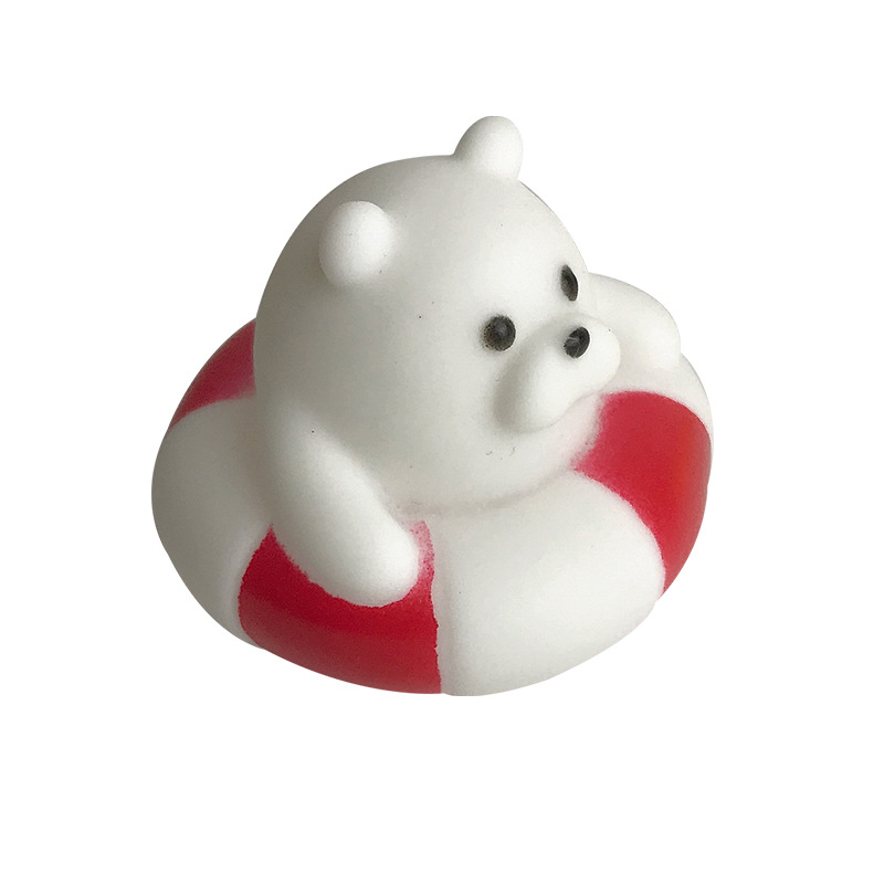 Swimming ring small white bear bath toy baby bath water toy boys and girls bath bath bath bath toy