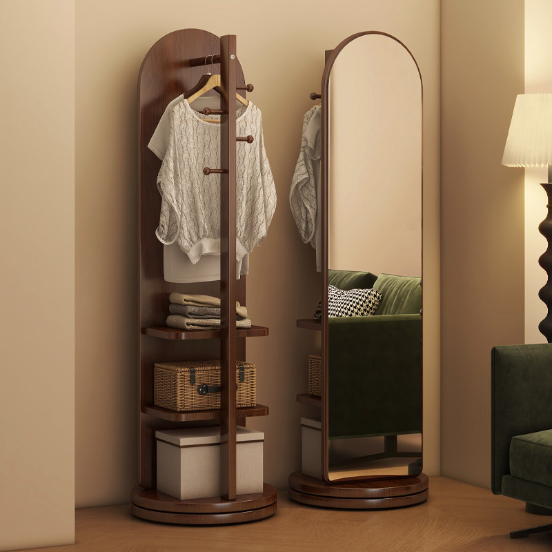 Зеркало во весь рост напольное зеркало для дома спальни поворотное передвижное зеркало для одевания вешалка для одежды интегрированное большое зеркало