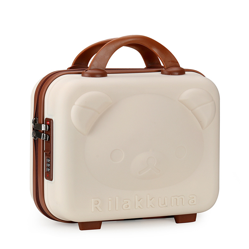Luggage Makeup Box 14inch Bear Cartoon Cute Password Box Lightweight Mini Satchel Storage Box Customization