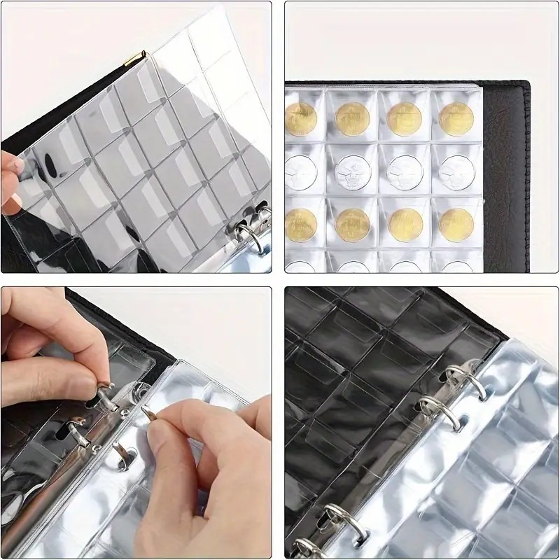 Cross-Border Direct Supply of 480-Grids Coin Loose-Leaf Album Commemorative Coin Collection Album Manufacturer Protection Album Coin Badge Stamp